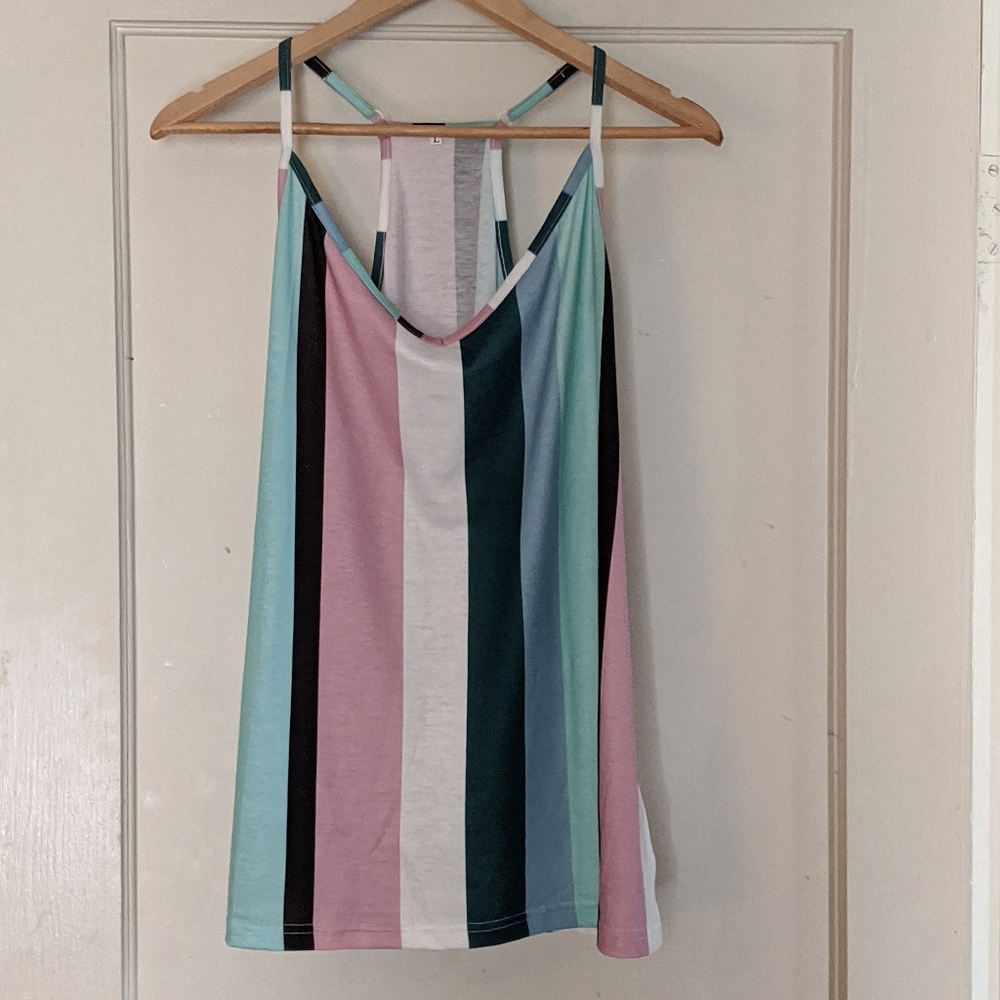 Striped Racerback Cami NWOT